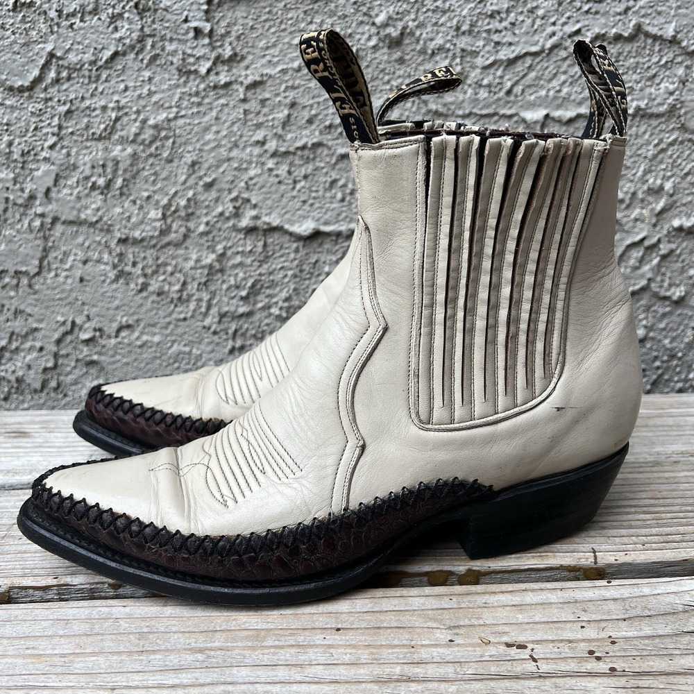 El Rebelde Boots Men Size 9.5 Genuine Python Snake Western Boots